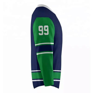 Maillot de hockey sur glace unisexe 100 % polyester, personnalisé par sublimation, avec nom d'équipe, style chemise, respirant et à séchage rapide - Product Image 3