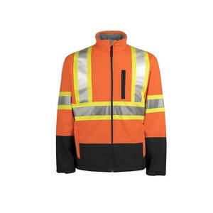 Chaqueta de Trabajo Impermeable, Reflectante y Transpirable de Alta Visibilidad, 100% Poliéster, con Capucha y Respirador, para Trabajadores de la Construcción - Product Image 1