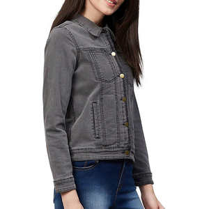 Veste en jean pour femme, modèle tendance, avec design personnalisé, idéale pour l'extérieur, prix raisonnable, fabrication OEM - Product Image 2