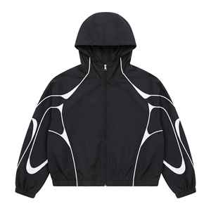 Ensemble veste et pantalon coupe-vent en nylon ajustable, unisexe, avec logo personnalisé, vêtements de sport, ensemble de survêtement - Product Image 2