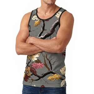 OEM Men's Camo Print Workout Tank Top Custom Quick Dry Performance Jersey Muscle Tee Athletic Training Wholesale Price Tank Tops - Product Image 1