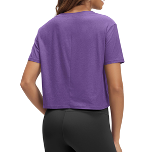 Camiseta corta para mujer, suave, 100% algodón, a la moda, para verano, vacaciones y viajes, transpirable, a bajo precio. - Product Image 2