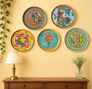 Madhubani Metal <b>Wall</b> <b>Plate</b> Set Handcrafted <b>Decorative</b> <b>Plates</b> 6 8 10 Inch Round Traditional Art Home Wedding Decor - Product Image 4