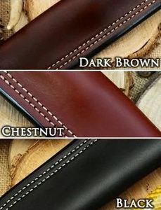 Étui de transport industriel en cuir marron pour couteau de chasse DIY, lame fixe en acier Damas, manche en bois, 10 pouces - Product Image 2