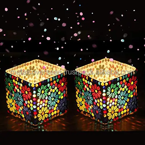 Mosaic Glass Tealight Holder Decorative Candle Holder Handmade Tabletop Accent for Living Room Dining Table Bedroom Wedding Part - Product Image 6