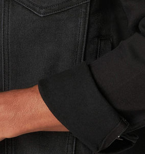 Veste en jean noire pour homme, style classique décontracté, coupe ajustée, en coton, pour le streetwear, nouveauté - Product Image 3