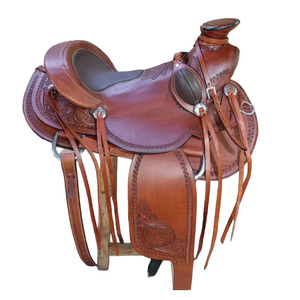 Atractiva Silla de Montar Americana de Cuero Marrón, Silla de Montar Inglesa Occidental, Silla de Montar de Cuero Real para Caballos - Product Image 6