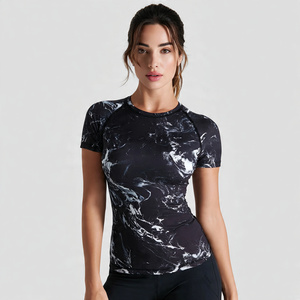 Short Sleeve <b>Base</b>-<b>layer</b> Compression Shirts Workout Fitness Wear Athletic Rash Guard Tops Unisex 100% Polyester Spandex - Product Image 4