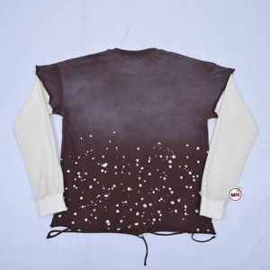 เสื้อยืดสตรีทแวร์แขนยาวแฟชั่นคนเมืองไซส์ใหญ่พิมพ์โลโก้ตามสั่ง คุณภาพสูง ระบายอากาศได้ดี ไซส์พลัส ดีไซน์แบบทำเก่าหลายชั้น สำหรับผู้ชาย - Product Image 5