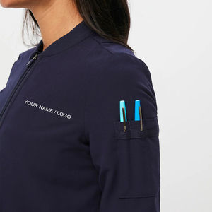 Blouses médicales unisexes en tissu doux, vente en gros OEM, toile élasthanne/polyester, haute qualité, confortables, couleurs et logo personnalisables - Product Image 4