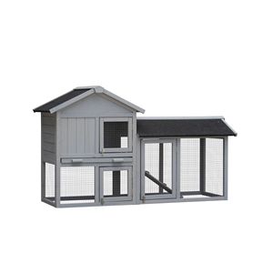 Conigliera da Esterno in Legno con Rampa e Vassoio Rimovibile, Gabbia per Conigli e Arredamento per Animali Domestici - Product Image 5