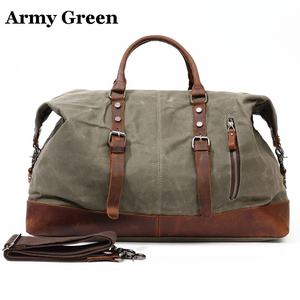 Custom Waterproof Canvas Genuine Leather Travel <b>Bag</b> Outdoor Weekender Duffel Men Vintage <b>Carry</b> <b>On</b> Luggage <b>Bag</b> LCTB-0153 - Product Image 3