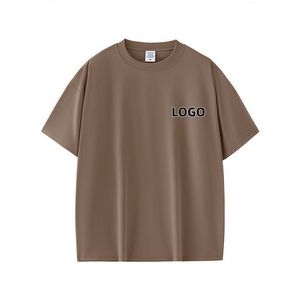 เสื้อยืดคอกลม แขนสั้น ทรงหลวม ยูนิเซ็กซ์ ผ้าคอตตอนเจอร์ซีย์ถัก 100% สีพื้น ใส่ได้ทุกฤดู สไตล์ลำลอง พิมพ์ลายโลโก้ - Product Image 2
