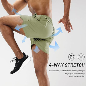 Pantalones Cortos Deportivos para Hombre con Doble Capa Exterior Transpirable, Capa Interior de Sujeción y Laterales Abiertos para Mayor Espacio para las Piernas, Ideales para Correr, Fitness y Entrenamiento - Product Image 2