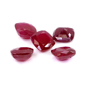 Rubis naturels de Bangkok calibrés 10 mm, forme coussin, pierres précieuses facettées naturelles pour la création de bijoux, prêtes à l'emploi - Product Image 1