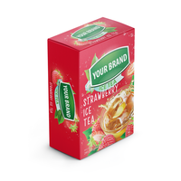 Produits vietnamiens Poudre de thé noir Saveurs de fraise Emballage de boîte de sachets de thé glacé sans additif Thé à la pêche glacée