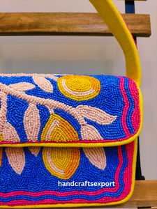 Sac à bandoulière de luxe fait main en perles de citron, tendance, léger, brodé, robuste et sûr |   Conception de logo personnalisée disponible, respectueuse de l'environnement - Product Image 3