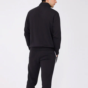Conjunto Deportivo Negro para Hombre, Chaqueta con Cierre Completo y Bolsillos Laterales, Pantalones Deportivos con Cintura Elástica, Ropa Casual de Otoño - Product Image 3