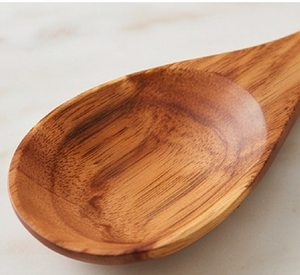 Classic Brown Wooden Spoon Set of 5 Elegant <b>Grid</b> Handle Cutlery Utensils For Tableware Dining Use Kitchen And Hotel Use - Product Image 2
