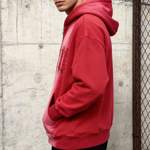 Sweat-shirts à capuche vintage en molleton français polyester/coton, respirants, personnalisés, de qualité supérieure, effet délavé soleil et délavé à l'acide, avec strass, pour streetwear hivernal - Product Image 5