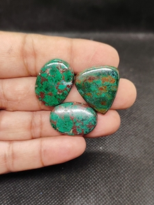 Cabujón pulido liso de piedras preciosas sueltas de Azurita, Malaquita, Crisocola, Ágata Crazy Lace y Cuarzo Solar, Precio Natural - Product Image 4