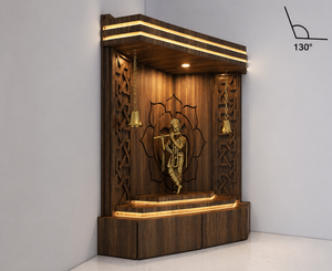 New Design Solid Teak Wood Corner <b>Temple</b> for <b>Home</b> Sagwan Luxury Corner Pooja Mandir for <b>Home</b> & Office Designer Mandir - Product Image 2