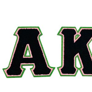 Parche de Chenilla Alpha Kappa Alpha Negro Verde Rosa, Aplique Bordado para Chaqueta Universitaria, Decoración de Ropa - Product Image 2