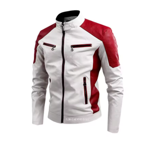 Chaquetas de Cuero para Motocicleta con Cuello Alto para Hombre, Chaquetas de Cuero PU Ajustadas, Chaquetas de Cuero Casuales de Otoño para Hombre, Nueva Moda de Calidad, Talla 5XL - Product Image 4