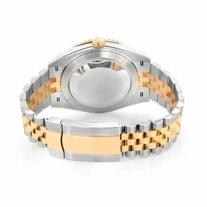 Montre de luxe en moissanite avec cadran vert, bicolore or et argent, automatique mécanique en acier inoxydable, style hip-hop - Product Image 4