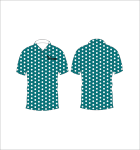 Polo Personalizado para Hombre, Sublimado, Color Verde Azulado y Blanco, Estampado Geométrico, Polo de Golf, Absorbente de Humedad, Manga Corta, Proveedor OEM - Product Image 1