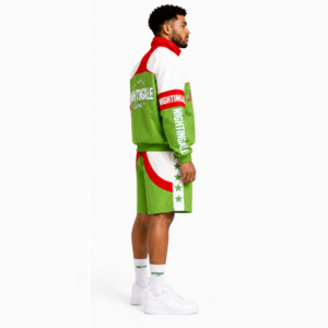 Chaqueta y Pantalón Corto Deportivo de Nylon con Logotipo Personalizado OEM ODM, Chaqueta con Cremallera y Logotipo DTF, Conjunto Deportivo de 2 Piezas para Hombre - Product Image 6
