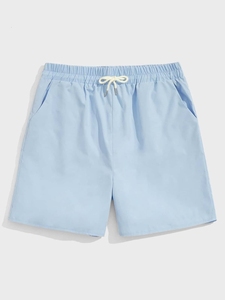 Shorts décontractés pour hommes en toile 100% coton, boutonnage mi-long, 220 grammes, respirant, séchage rapide, haute qualité, couleur unie personnalisée - Product Image 2