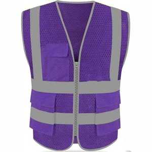 Unisex High Visibility Reflective Safety <b>Vest</b> Multi Pocket Breathable Construction Engineer Workwear <b>Utility</b> <b>Vest</b> - Product Image 5