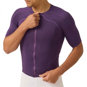 <b>Men's</b> Purple Short <b>Sleeve</b> <b>Cycling</b> <b>Jersey</b> Sweat-Wicking Breathable Quick Dry Seamless Sportswear Top - Product Image 5