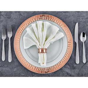 Plaque de charge en cuivre massif de qualité supérieure polie avec bordure martelée, idéale pour une utilisation sous la plaque de table, vente en gros - Product Image 1