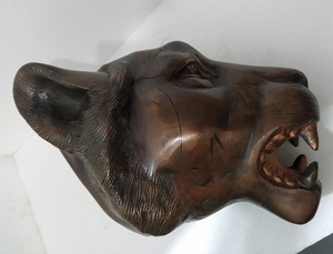 Escultura de Pared de Cabeza de León de Metal Artístico Grande, 14 Pulgadas, Acabado Cobre Antiguo, Artesanía en Metal Moldeado - Product Image 4