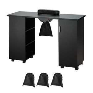 Tavolo Portatile Elettrico per Manicure con 3 Sacchetti Raccoglipolvere e 8 Ruote Bloccabili - Product Image 3