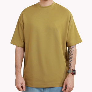 T-shirt unisexe homme 2026 en polyester sergé épais 120g, coupe oversize, épaules tombantes, impression sérigraphique, logo personnalisé - Product Image 1