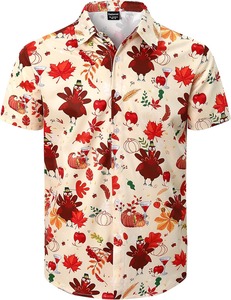 Chemise tropicale pour homme à manches courtes, imprimé hawaïen, décontractée, boutonnée, pour la plage, été, motif floral coloré, en coton - Product Image 2