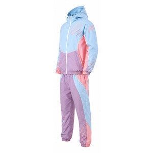 Men Hooded Windbreaker Printed Tracksuit Set <b>Lightweight</b> Polyester <b>Jacket</b> Pants Performance Gym <b>Running</b> Outdoor Wear OEM ODM - Product Image 2