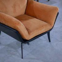Bester Preis Modernes Design Einsitzer-Wohnzimmer-Sessel mit Sperrholz-Rückenlehne und pulver beschichteten Stahl beinen OEM Loft-Sessel