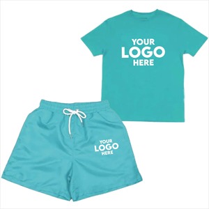 Wholesale Unisex Summer Tracksuit Set Quick Dry <b>Polyester</b> <b>T</b>-<b>Shirt</b> and Shorts Solid Color Casual Wear With Drawstring Closure - Product Image 2