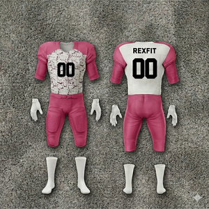 Rexfit Sports Professional Youth American Football Uniform Set Custom Design Sublimated Jersey and Flexible <b>Padded</b> <b>Pants</b> - Product Image 3