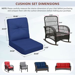 Juego de Cojines Impermeables y Resistentes a la Decoloración para Asientos Profundos de Exterior, Cojines de Repuesto para Sillas de Patio, para Muebles de Exterior, 1 Almohada para Respaldo - Product Image 4