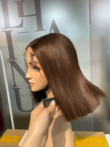 Prix de gros Extensions de cheveux humains vietnamiens vierges bruts 100% naturels, perruque en dentelle, ultra-lisses, couleur marron, Super Double Drawn - Product Image 5