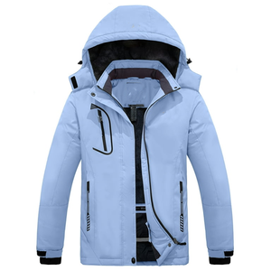 Veste de ski unisexe imperméable avec fermeture éclair, coupe-vent, capuche amovible, doublure polaire, multi-poches, pour snowboard et activités de plein air - Product Image 1