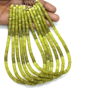 Perles plates en quartz vert gazon |   Perle de pierre précieuse en quartz vert naturel ombré |   Fournitures de fabrication de bijoux en gros - Product Image 1