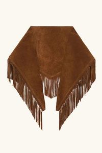 Brown Fringe Windproof Leather <b>Shawl</b> Scarf Velvet Textured <b>Wrap</b> Triangle Hijab Durable Anti-Bacterial for Winter Gift FAZMAX - Product Image 4