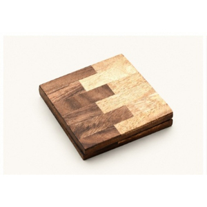 Sous-verres artisanaux en bois de manguier à grain traversant, lot de 4, écologiques, antidérapants, pour table basse, décoration rustique pour la maison - Product Image 6