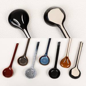 Cuillère en céramique à long manche pour la cérémonie du thé japonaise, accessoires de thé, cuillère à soupe, livraison en une seule pièce uniquement via UO - Product Image 4